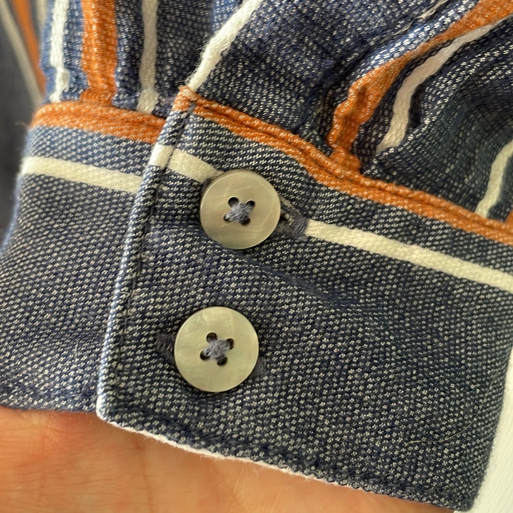 Universal Thread Striped Button Front Top - Picture 5 of 6